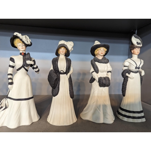 353 - A group of six Wedgwood 'Hyde Park Collection' figures of ladies to include Laura, Caroline, Amelia,... 