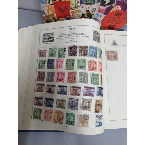 365 - A mixed lot to include mixed stamp albums, partially filled, to include Chinese and UK stamps, along... 