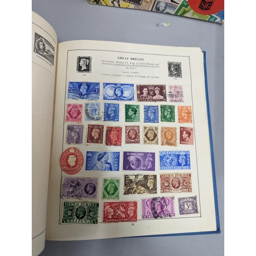 365 - A mixed lot to include mixed stamp albums, partially filled, to include Chinese and UK stamps, along... 