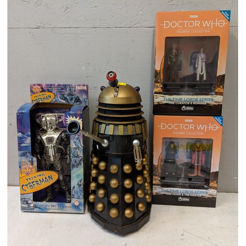 372 - Dr Who models to include a model Dalek, 32cm, a 2002 BBC talking cyberman, The Monk and The Master, ... 