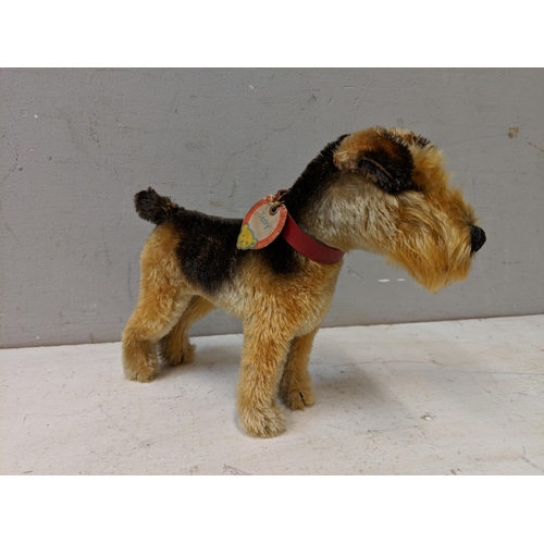 383 - A 1950's Steiff Terry Airdale terrier dog, 17cm high, and a toy donkey with moveable back legs
Locat... 