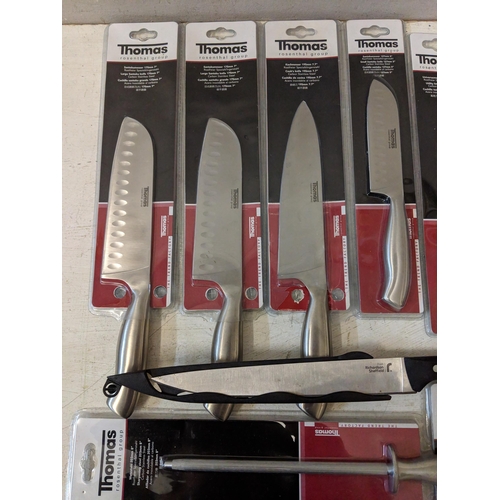 446 - Sixteen as new Thomas kitchen knives, scissors and steel and two other knives
Location:4.3