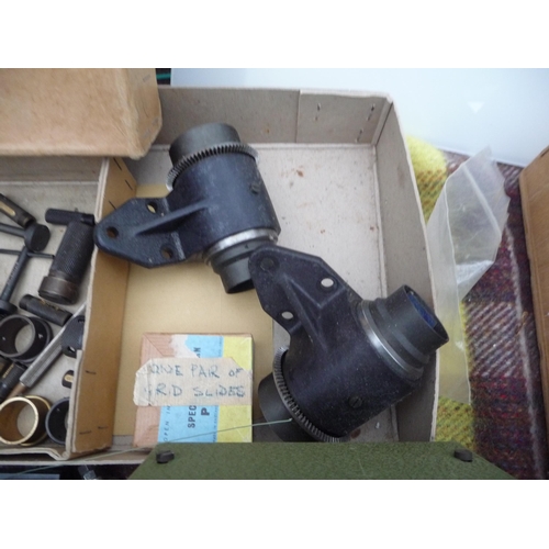 456 - Vintage Wild Heerbrugg photogrammetry parts includes beamsplitters-Binocular adjustable eyepieces-st... 