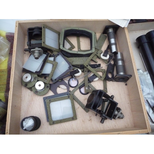 456 - Vintage Wild Heerbrugg photogrammetry parts includes beamsplitters-Binocular adjustable eyepieces-st... 