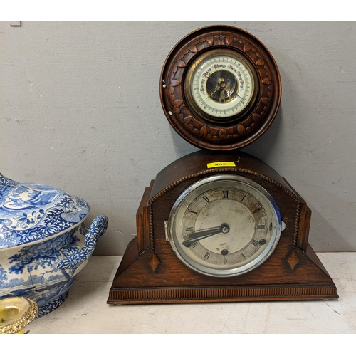 490 - Mixed collectables to include The Signature Collection Gothic Castle, Spode, clock, barometer, candl... 