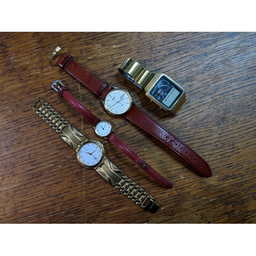 503 - Three gentleman's wristwatches and one ladies wristwatch to include a Citizen, a Seiko, a Rogadis Sa... 