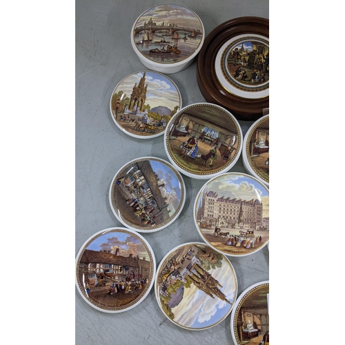 299 - A collection of Coalport pot lids, some limited editions to include one of Shakespeare's House Henle... 