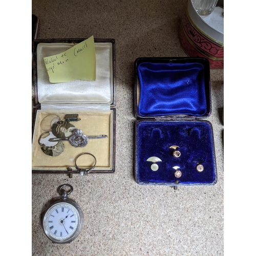 429 - A mixed lot of jewellery, watches, and other items to include a leather wallet with silver mounted c... 