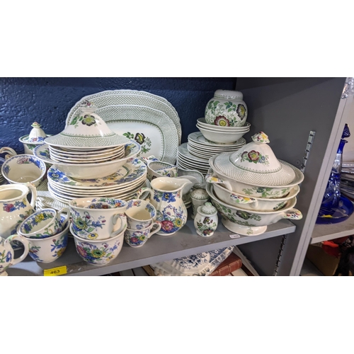 463 - A collection of Masons dinner and tea ware to include a large collection of Regency pattern and Payn... 