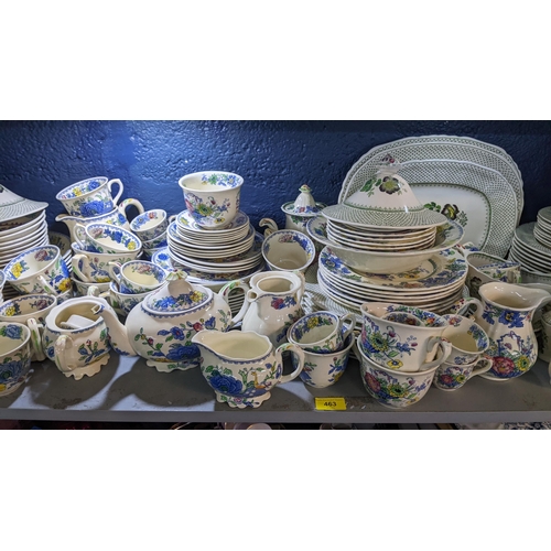 463 - A collection of Masons dinner and tea ware to include a large collection of Regency pattern and Payn... 