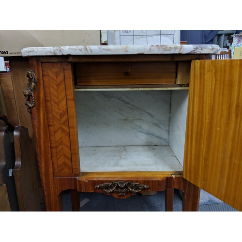 497 - 19th century French marquetry and marble bedside cabinet
Location:RAM