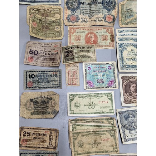 525 - Mixed world coins and banknotes to include Republic of China ten Cash, 1917 10 Milliemes, 1877 Quart... 