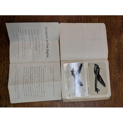 500 - Aviation & RAF related items to include scrapbooks, ephemera and a pair of cufflinks, and mixed book... 