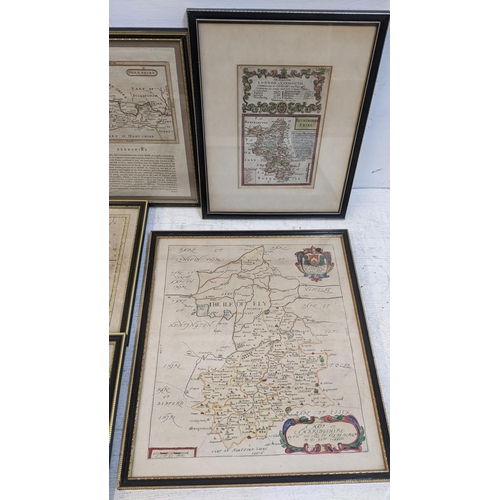 306 - A selection of 17th century and later maps to include a Richard Blome map of Berkshire Location: LAB