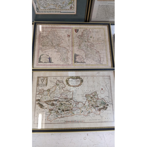 306 - A selection of 17th century and later maps to include a Richard Blome map of Berkshire Location: LAB