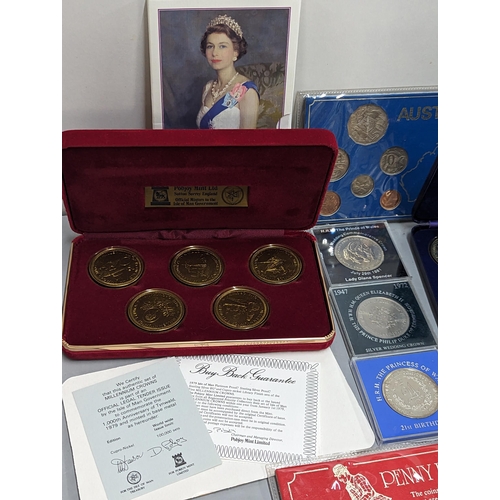 361 - Mixed coins - a collection of commemorative coins and sets to include 1978 UK proof coinage sets, Ca... 