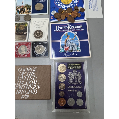 361 - Mixed coins - a collection of commemorative coins and sets to include 1978 UK proof coinage sets, Ca... 