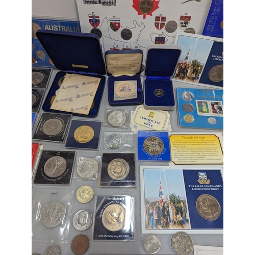 361 - Mixed coins - a collection of commemorative coins and sets to include 1978 UK proof coinage sets, Ca... 