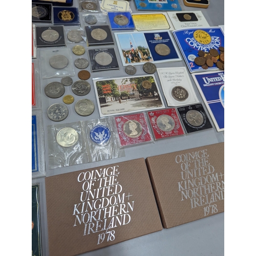 361 - Mixed coins - a collection of commemorative coins and sets to include 1978 UK proof coinage sets, Ca... 