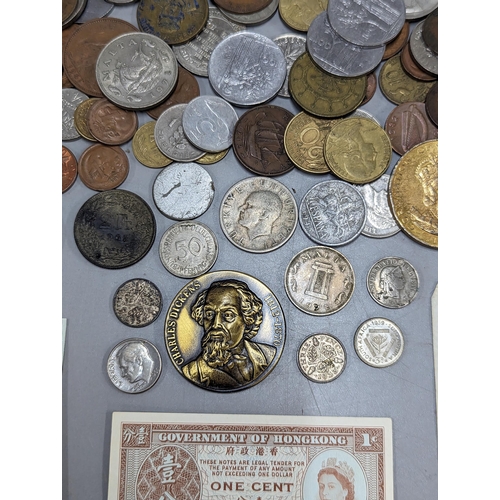 362 - Mixed coins - a group of world coins to include Malta, South Africa 1959 threepence, France, Turkey,... 