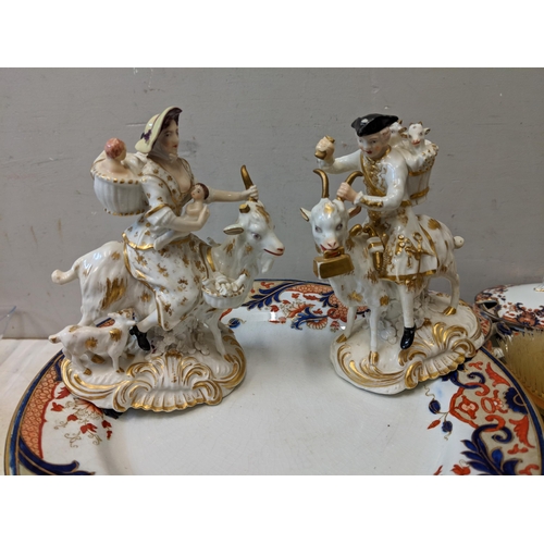 512 - A mixed lot to include a Royal Doulton 'Matsumai' part dinner service, two 19th century Derby figure... 