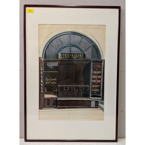 550 - Librairie, signed and inscribed 'Paris 1980' - Glynn Boyd-Harte, pastel on paper 83cm x 58cm, Locati... 