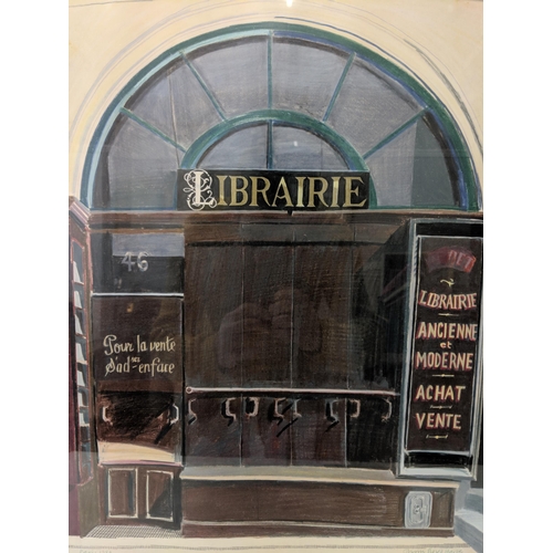 550 - Librairie, signed and inscribed 'Paris 1980' - Glynn Boyd-Harte, pastel on paper 83cm x 58cm, Locati... 