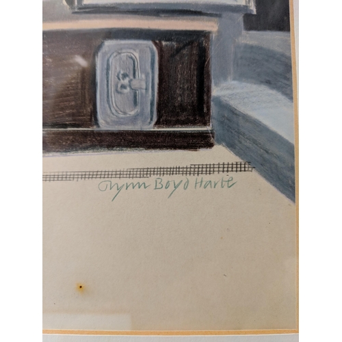 550 - Librairie, signed and inscribed 'Paris 1980' - Glynn Boyd-Harte, pastel on paper 83cm x 58cm, Locati... 