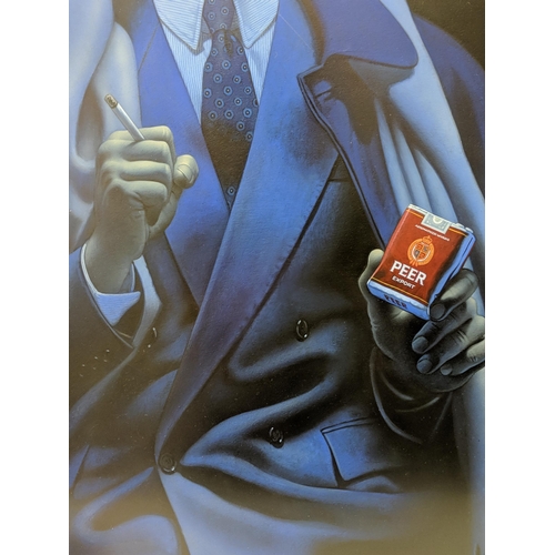 584 - A Mick Brownfield advertisement for German cigarette, Peer Gouache on board, 65vm x 94cm, Location:L... 