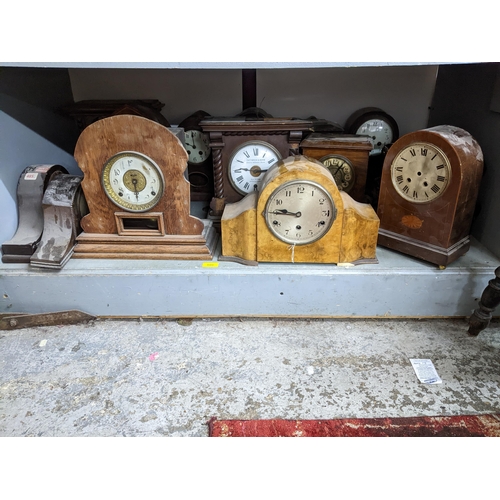 608 - A mixed lot of mantle clocks for spares, to include a Fattorini & Sons Electric Automatic alarm cloc... 