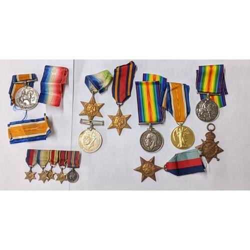 496 - WWI medal to include the Victory medal, Defence medal and the British Starr Lieut F.N. Tarr Pte F. R... 