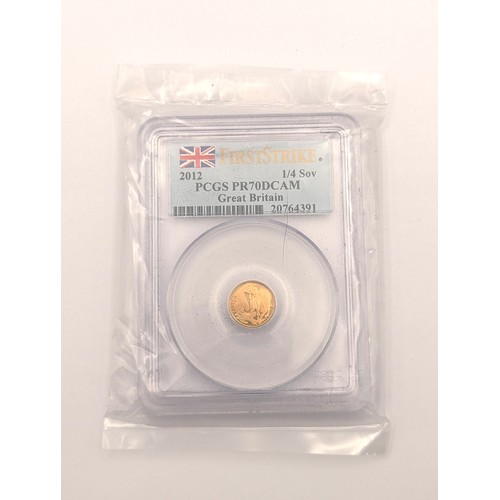 421 - United Kingdom - Elizabeth II (1952 -2022)  'First Strike' 2012 Diamond Jubilee 1/4 Sovereign proof,... 