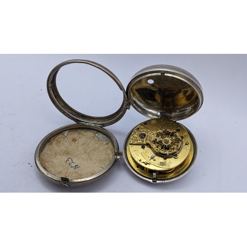 103 - An early 19th century silver cased pocket watch and an open faced Victorian silver pocket watch Loca... 