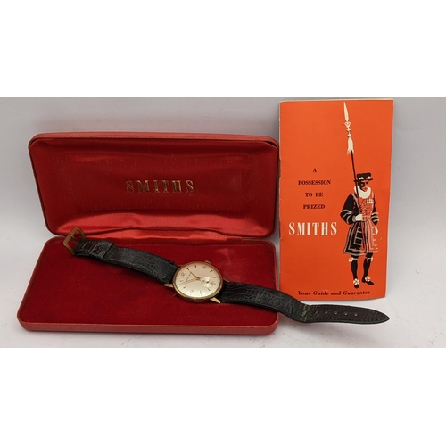 112 - A 1960s Smiths Astral 9ct gold manual wind wristwatch, with original box and paperwork 
Location: CA... 