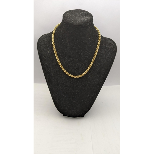 126 - A 9ct gold  rope twist style necklace, total weight 8.2g
Location: CAB5