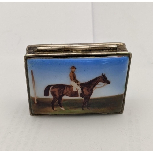 133 - A silver and enamelled snuff box equestrian and jockey
Location: CAB1