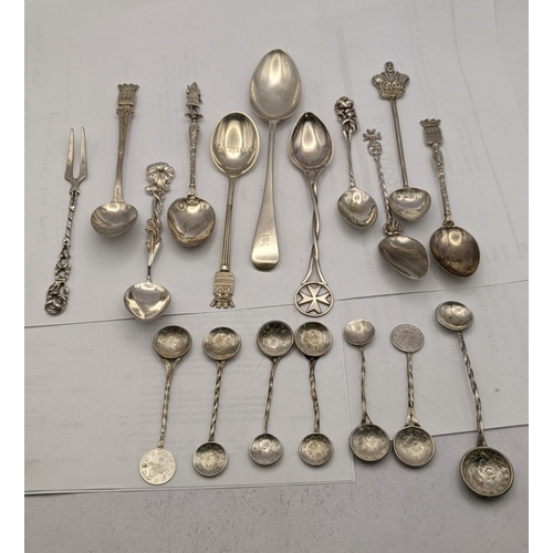 160 - Decorative collectors spoons to include examples with crowns, figures, shields and Turkish Ottoman c... 