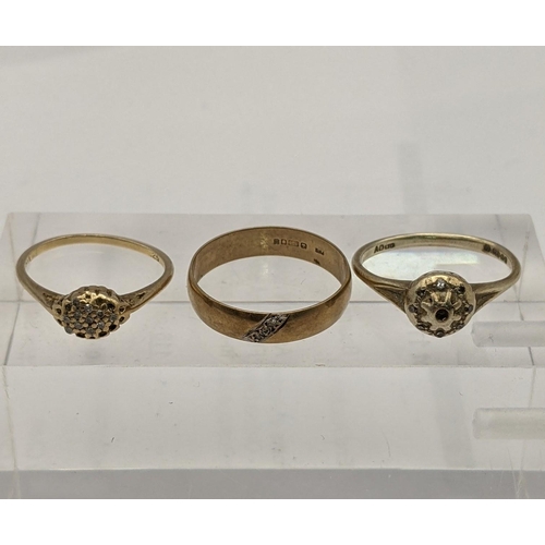 164 - Three 9ct gold ring each set with diamonds 7g
Location: CAB5