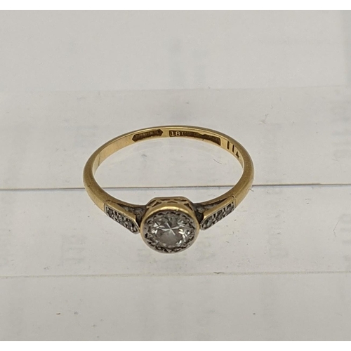 166 - A 18ct gold ring set with a diamond 2.4g
Location: CAB7