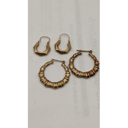 168 - Two pairs of 9ct gold earrings 3.8g
Location: CAB3