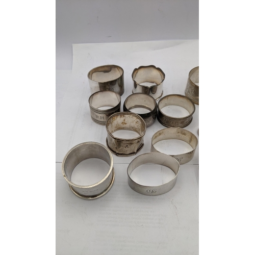 240 - A quantity of silver and white metal napkin rings, total weight 328.9g
Location: