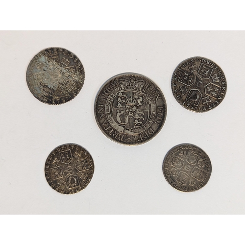 401 - United Kingdom - mixed Georgian silver coinage to include 1819 half crown, pair of 1787 shillings, 1... 