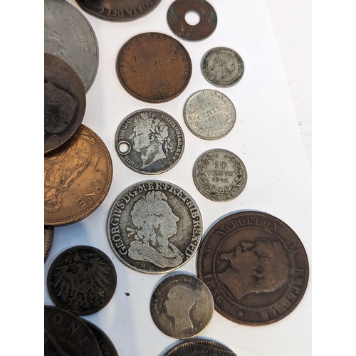 406 - Mixed coins - a large collection of British and World coins to include George I (1714-1727), shillin... 