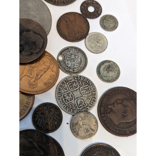 406 - Mixed coins - a large collection of British and World coins to include George I (1714-1727), shillin... 