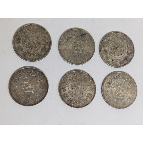 410 - Saudi Arabia - Saud bin Abdulaziz (1953-1964) One Riyal. group of six to include 1955 Location: CAB4