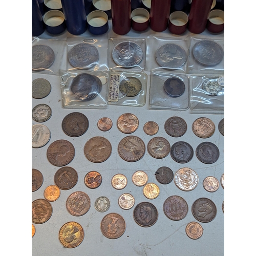 412 - Mixed coins - a large quantity of Victorian and later pennies, halfpennies, Elizabeth II two shillin... 