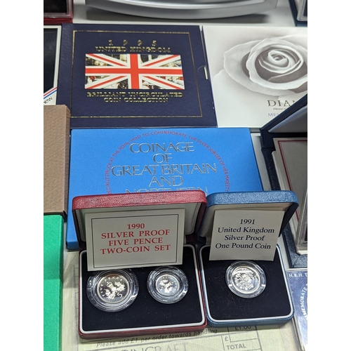 486 - Coinage of Great Britain and Northern Ireland, proof sets from 1970s/80s/90s and 2000, along with si... 