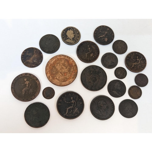 62 - United Kingdom - copper coinage - mixed copper pennies, half pennies, farthings and half farthings G... 