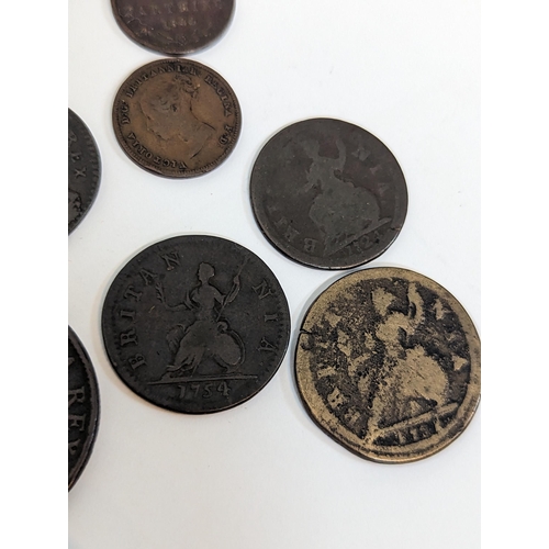 62 - United Kingdom - copper coinage - mixed copper pennies, half pennies, farthings and half farthings G... 