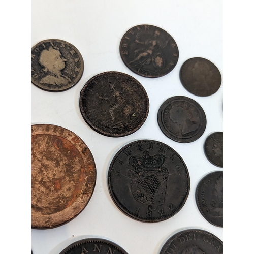 62 - United Kingdom - copper coinage - mixed copper pennies, half pennies, farthings and half farthings G... 